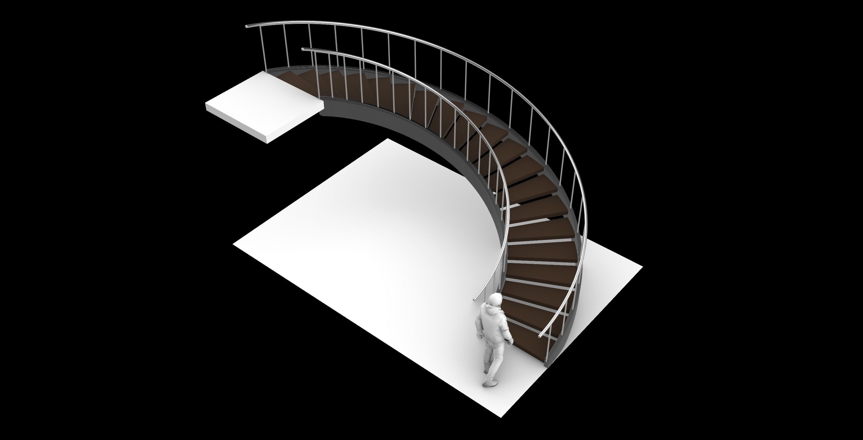 Spiral Staircase v5 Architectural Stairs 180 3D model_2