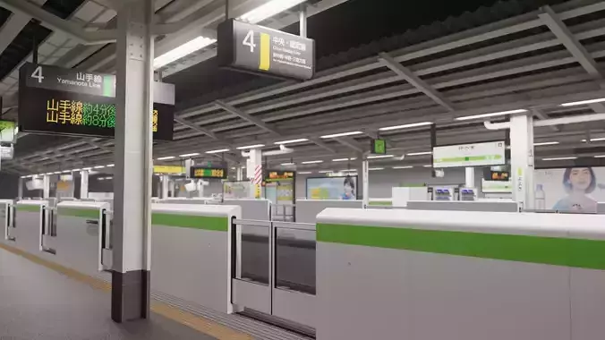 Japanese Railway station 3D model