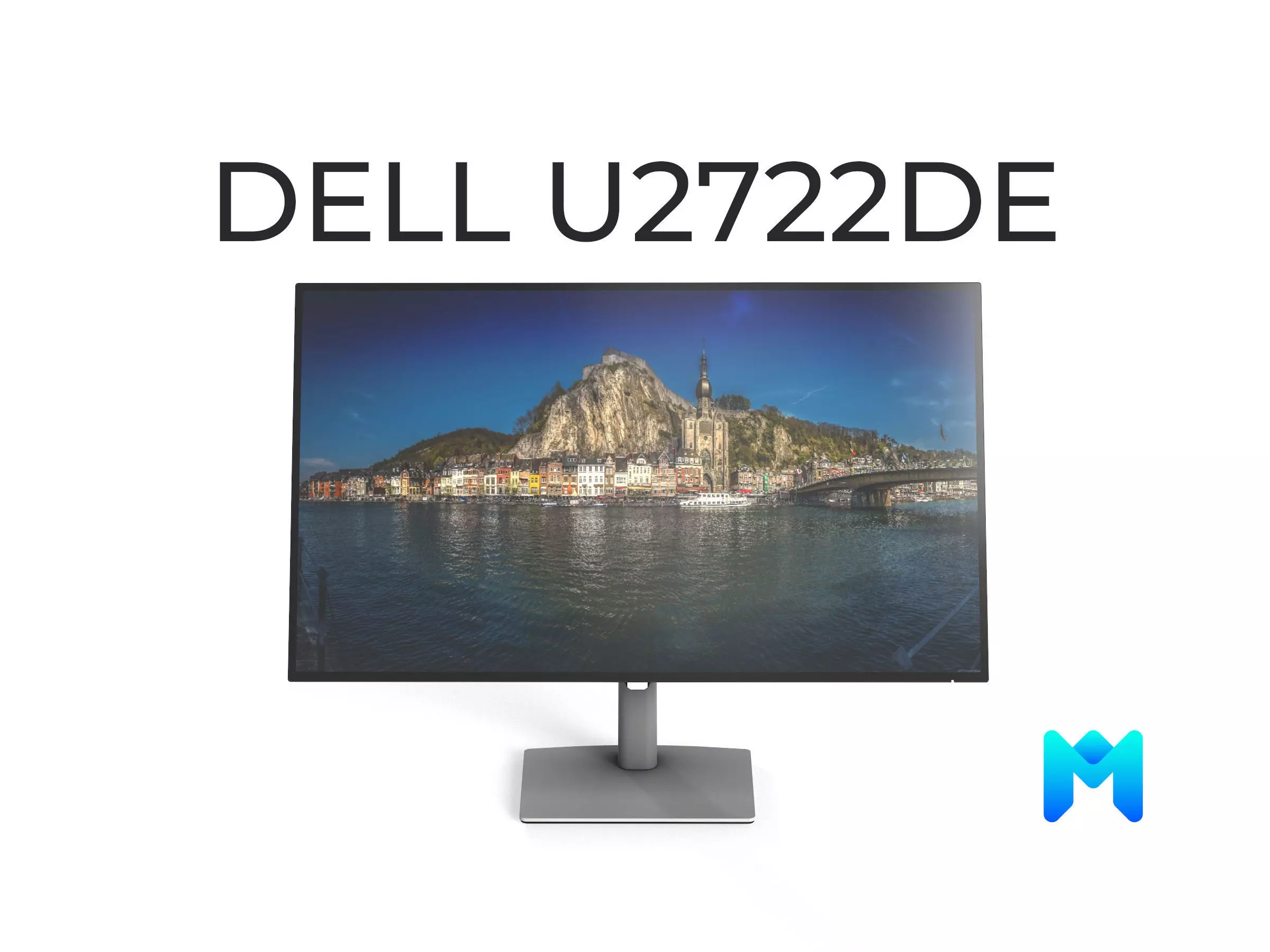DELL U2722DE Monitor Low-poly 3D model_0