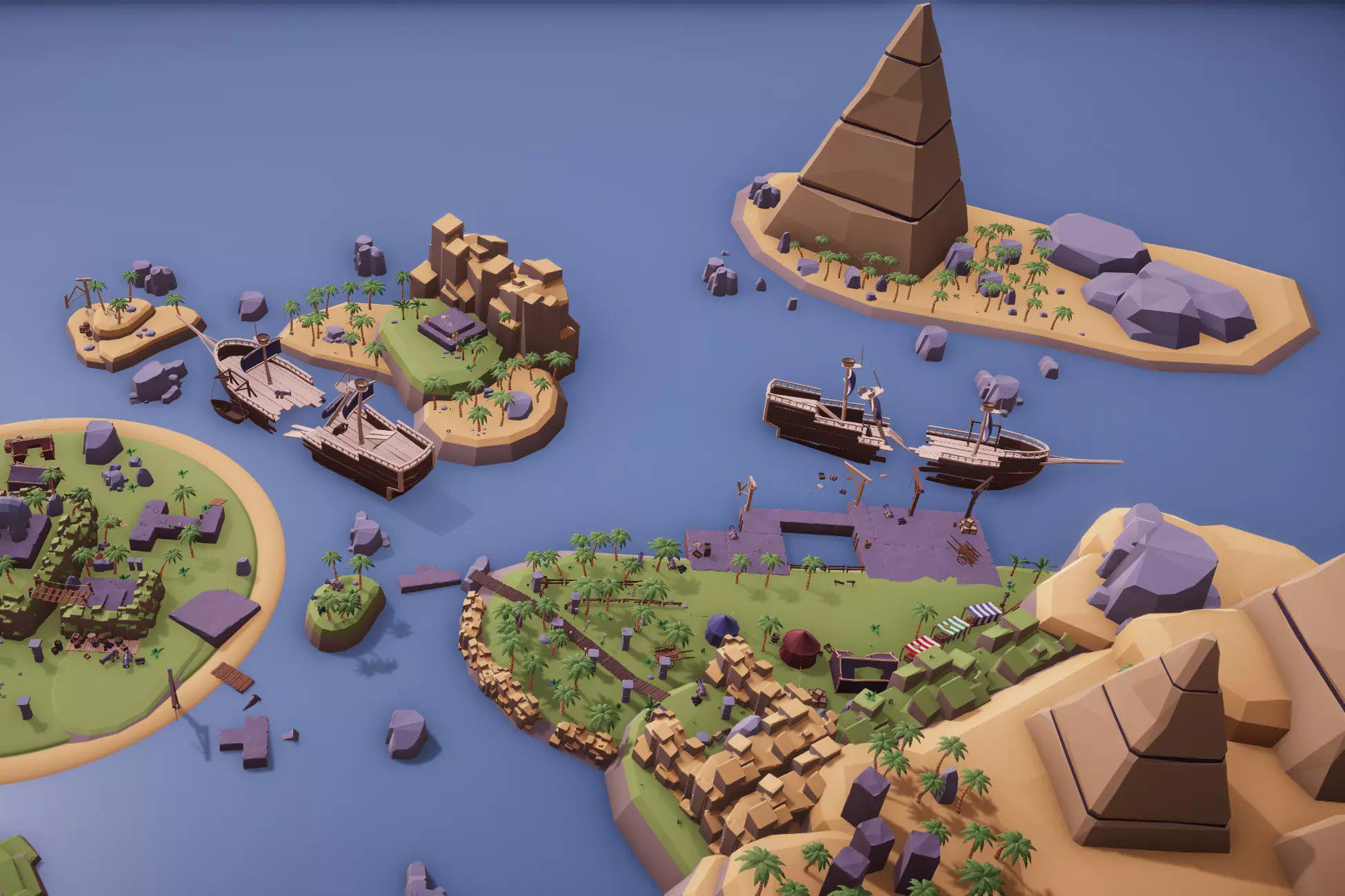 Low Poly Island Mega Pack RG Low-poly 3D model_2