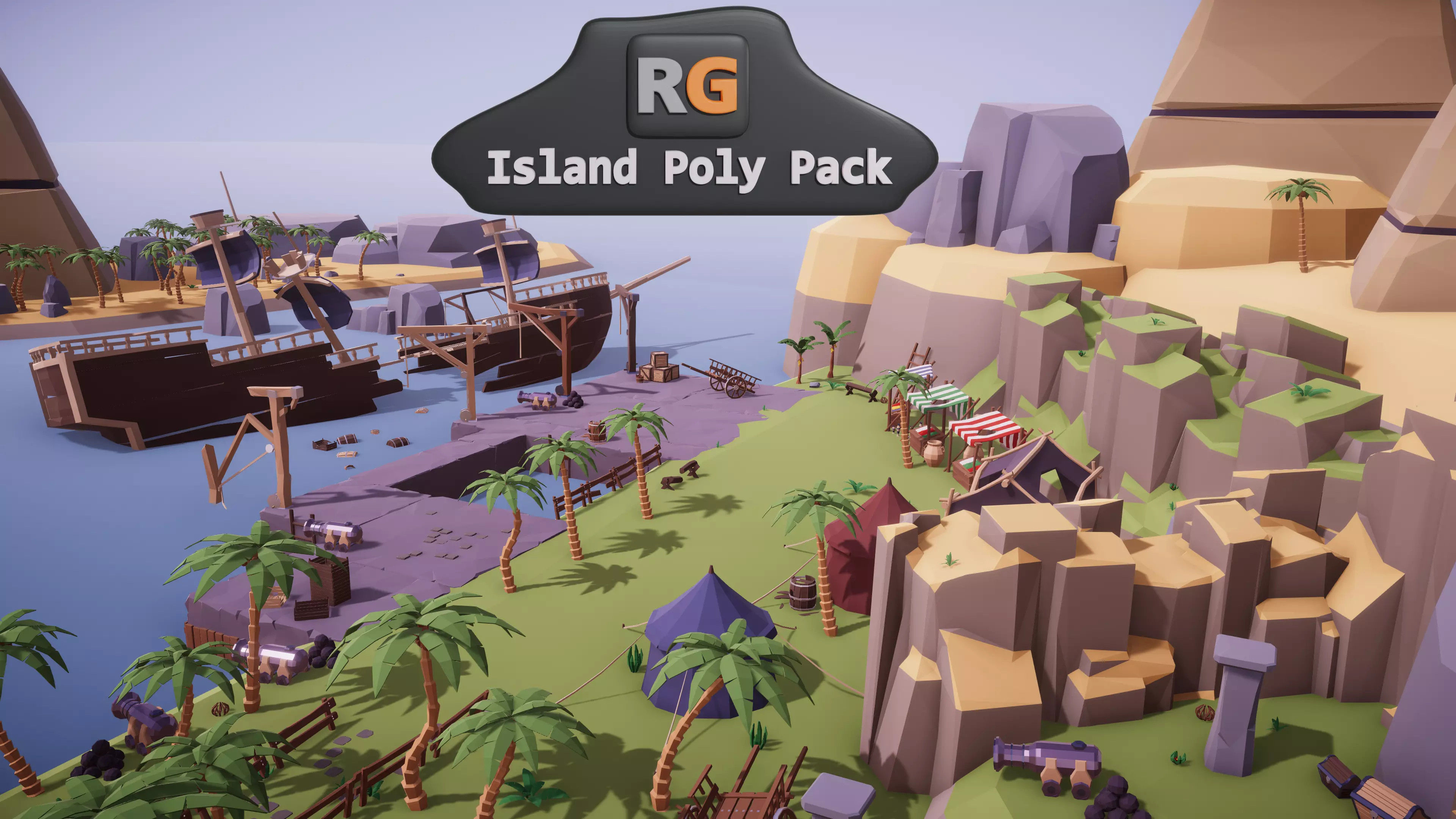 Low Poly Island Mega Pack RG Low-poly 3D model_6