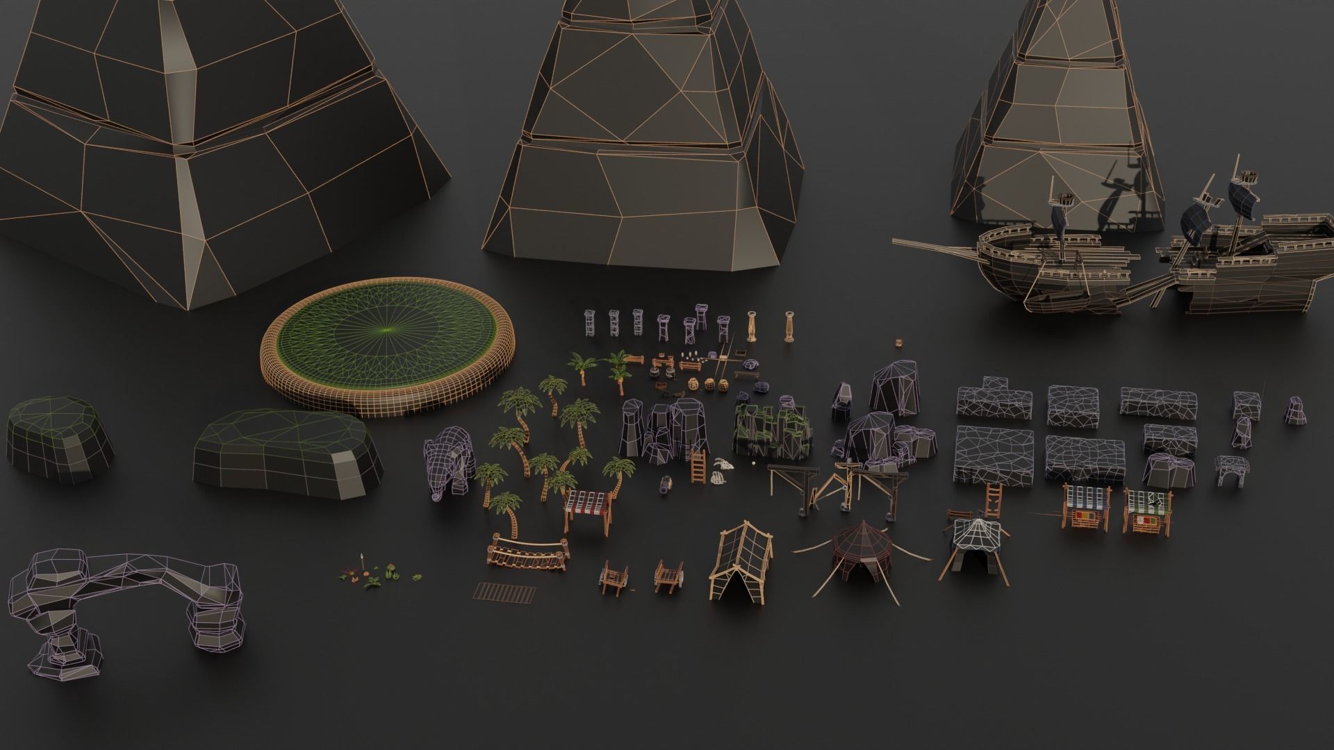 Low Poly Island Mega Pack RG Low-poly 3D model_8