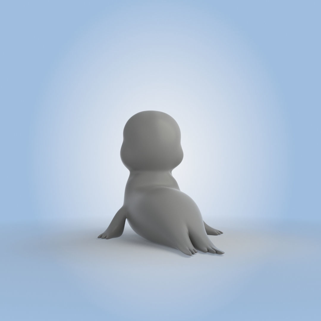 Cartoon Seal 3D model_2