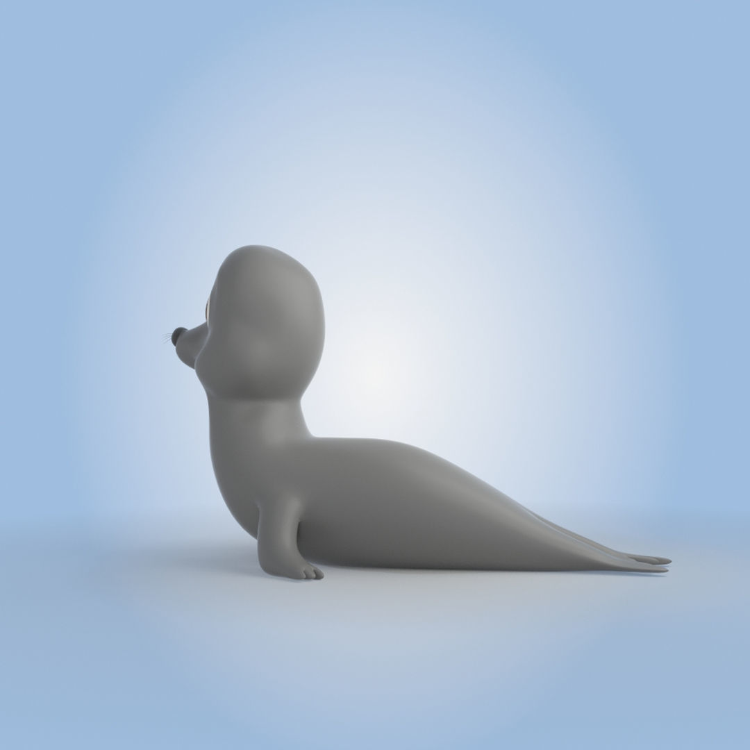 Cartoon Seal 3D model_3