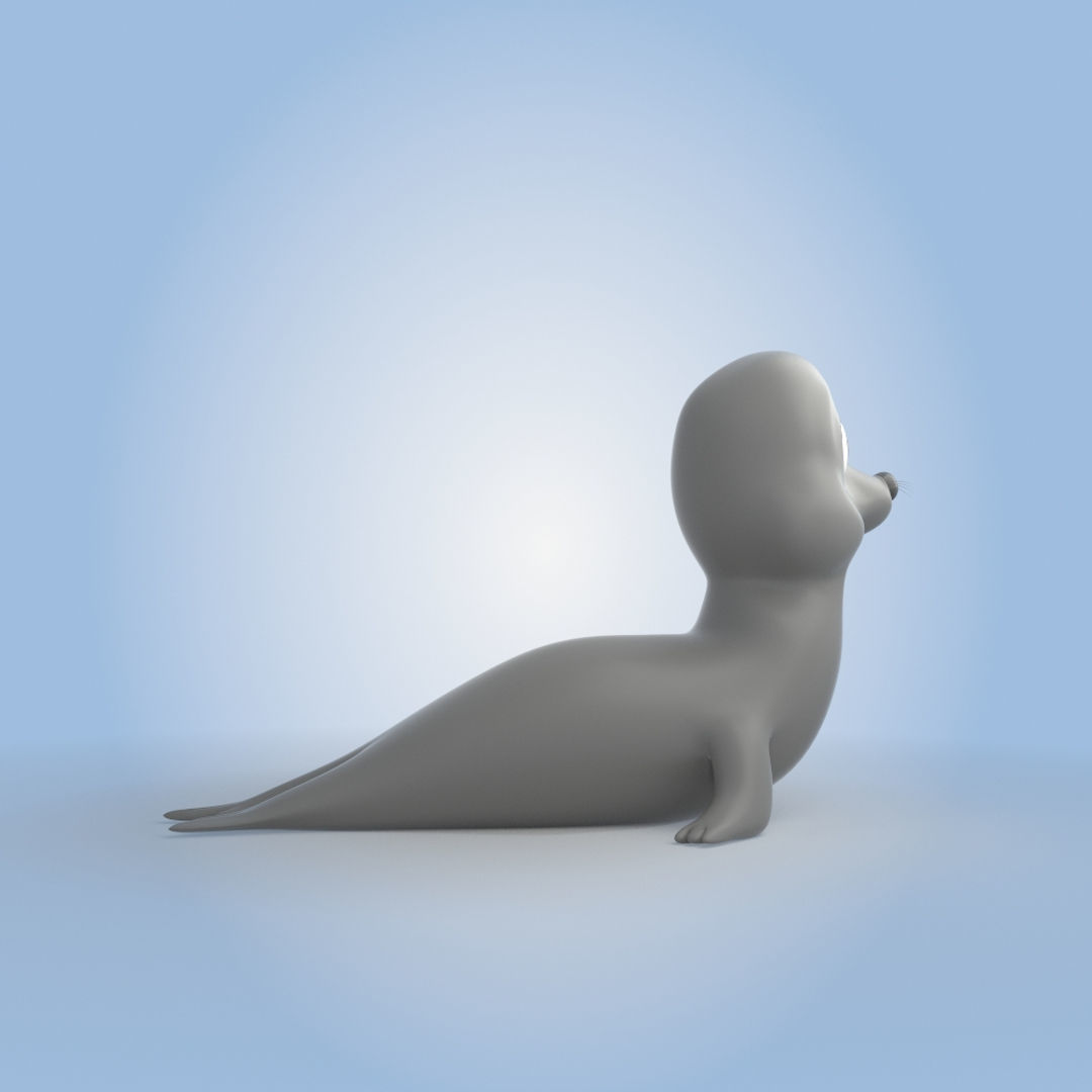 Cartoon Seal 3D model_1