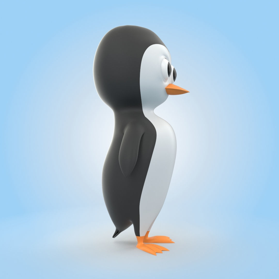 Penguin cartoon 3D model_1