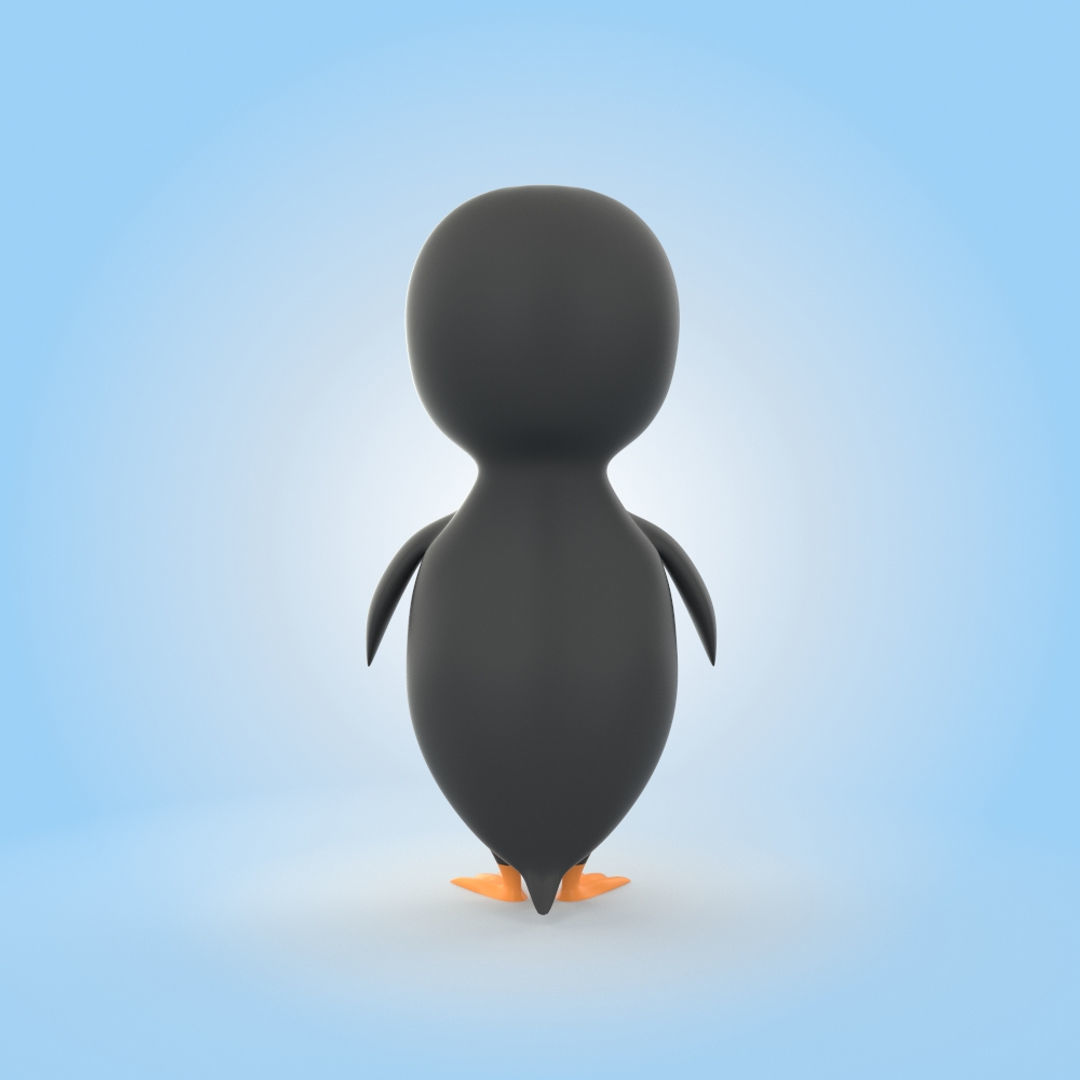 Penguin cartoon 3D model_2