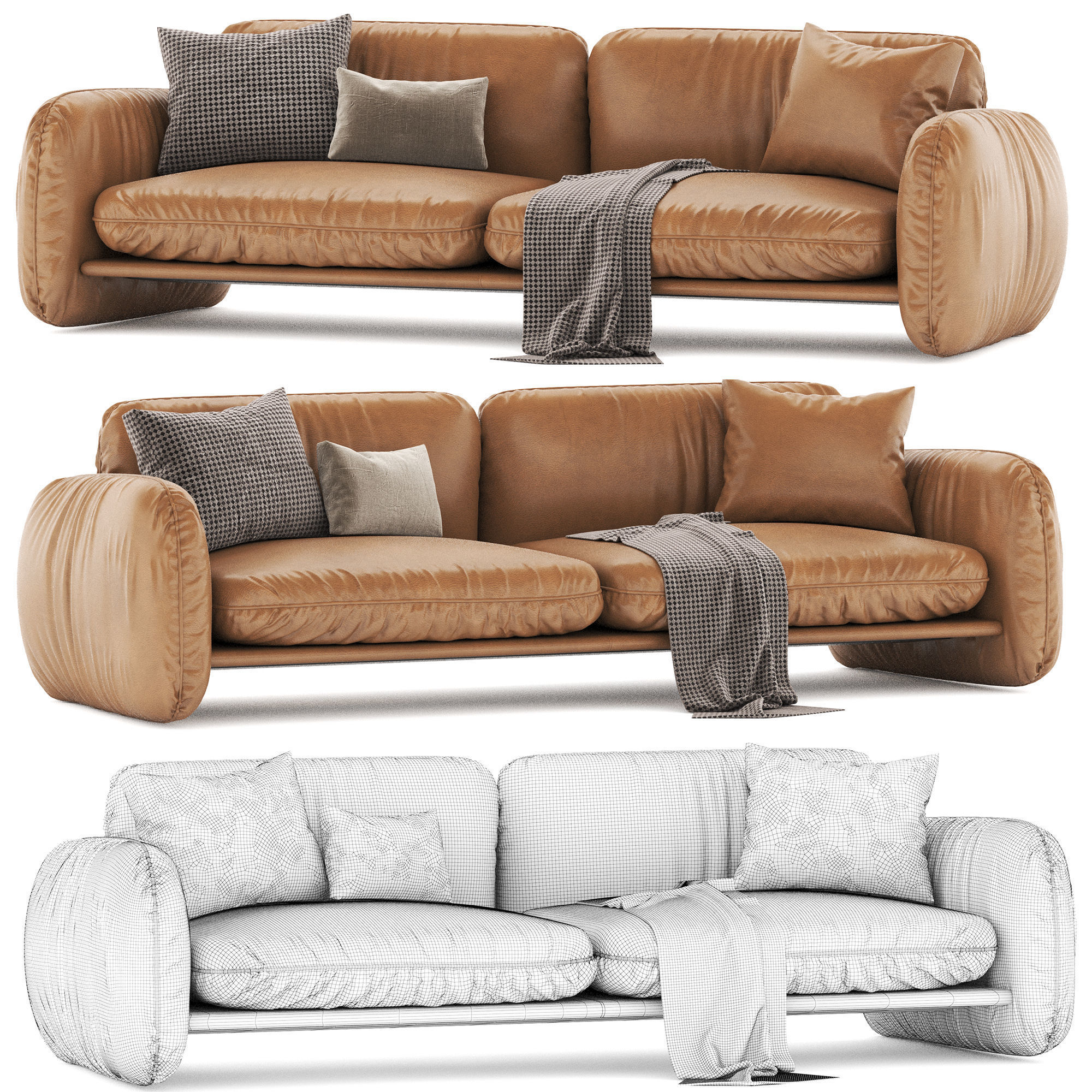 Baxter BRIGITTE sofa Low-poly 3D model_4