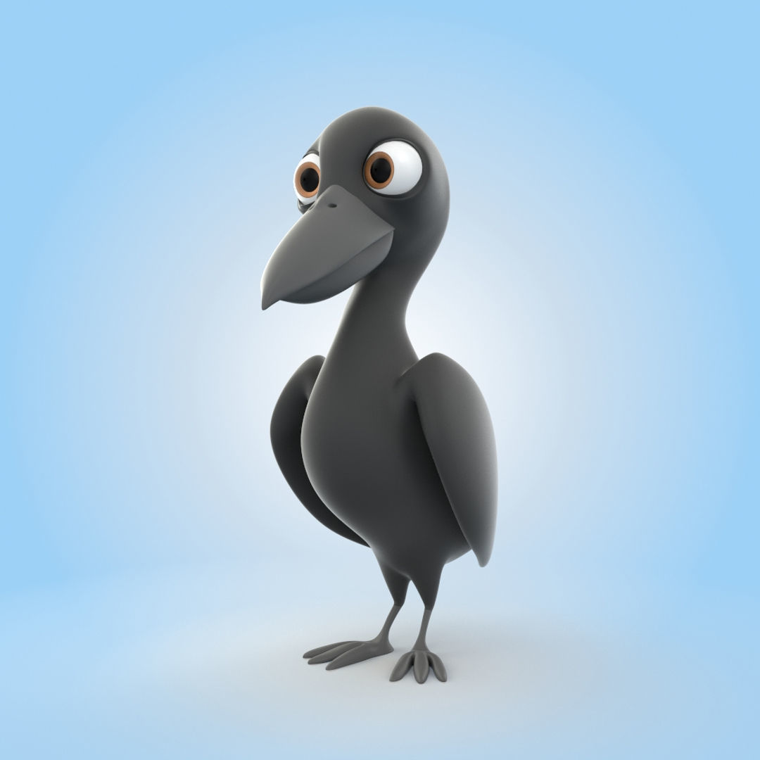 Raven bird 3D model_3