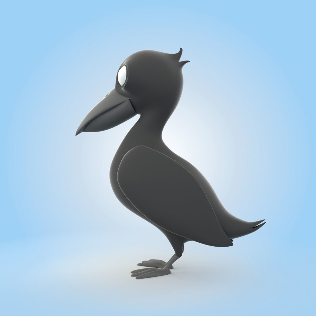 Raven bird 3D model_2