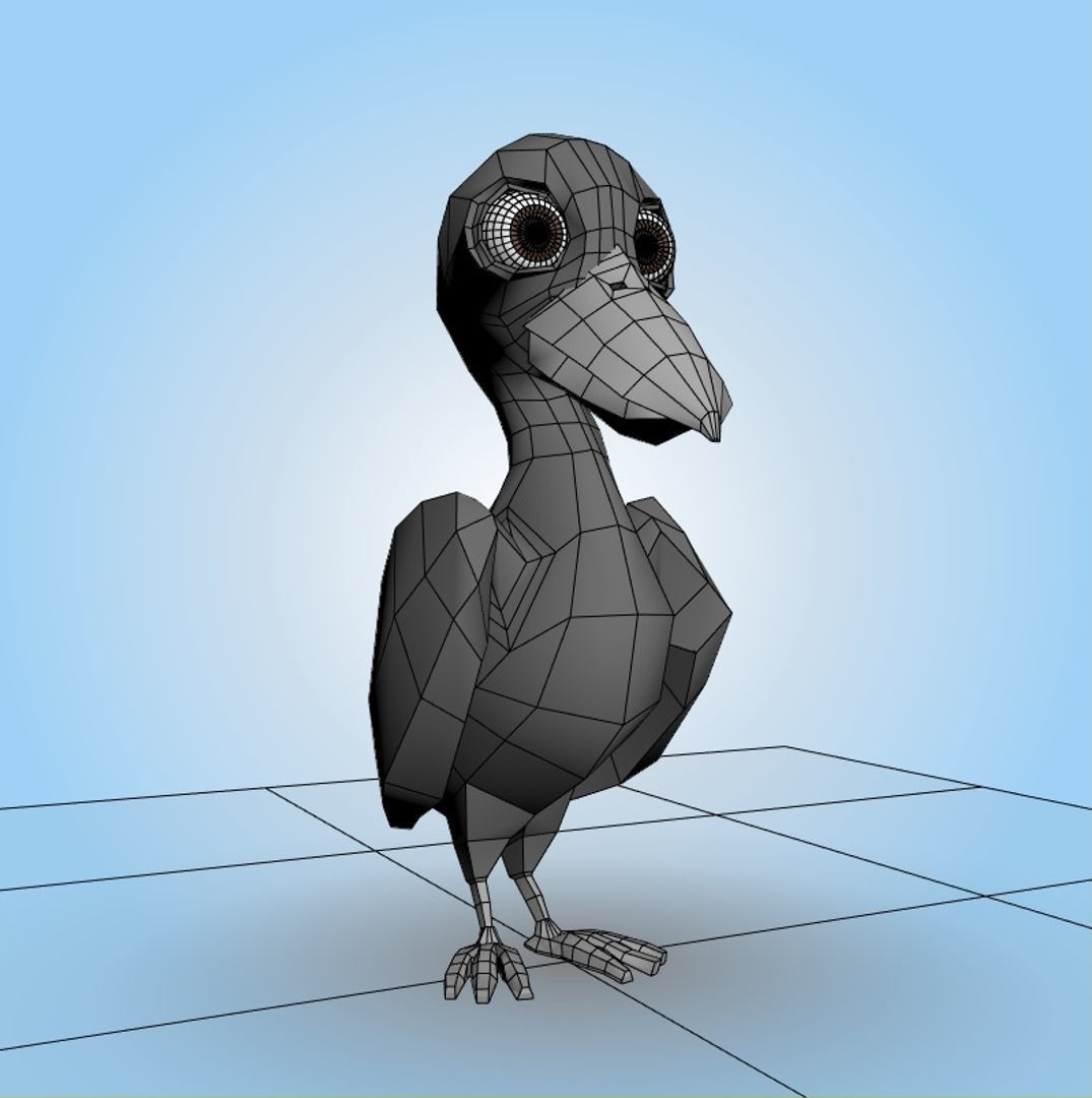 Raven bird 3D model_5