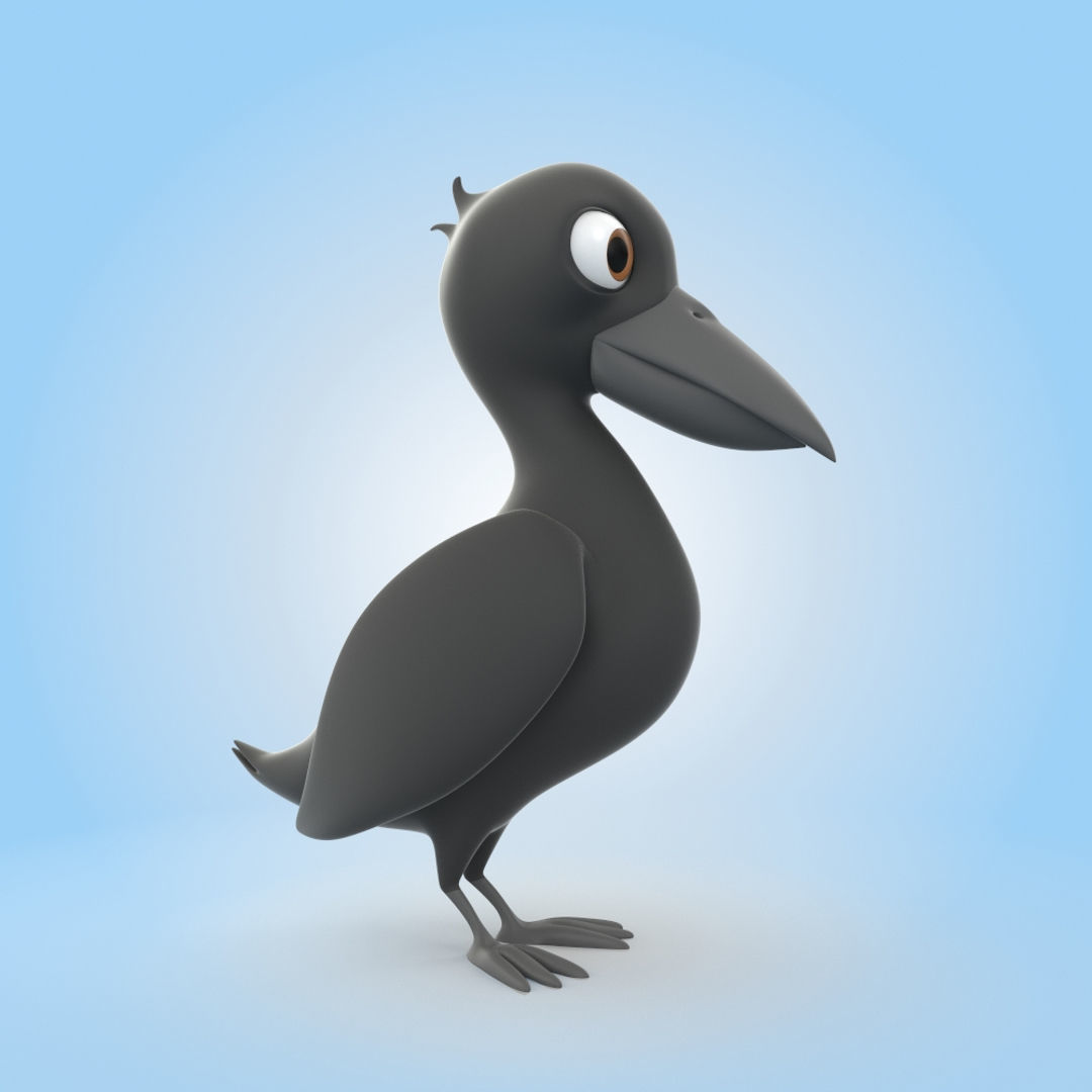 Raven bird 3D model_1