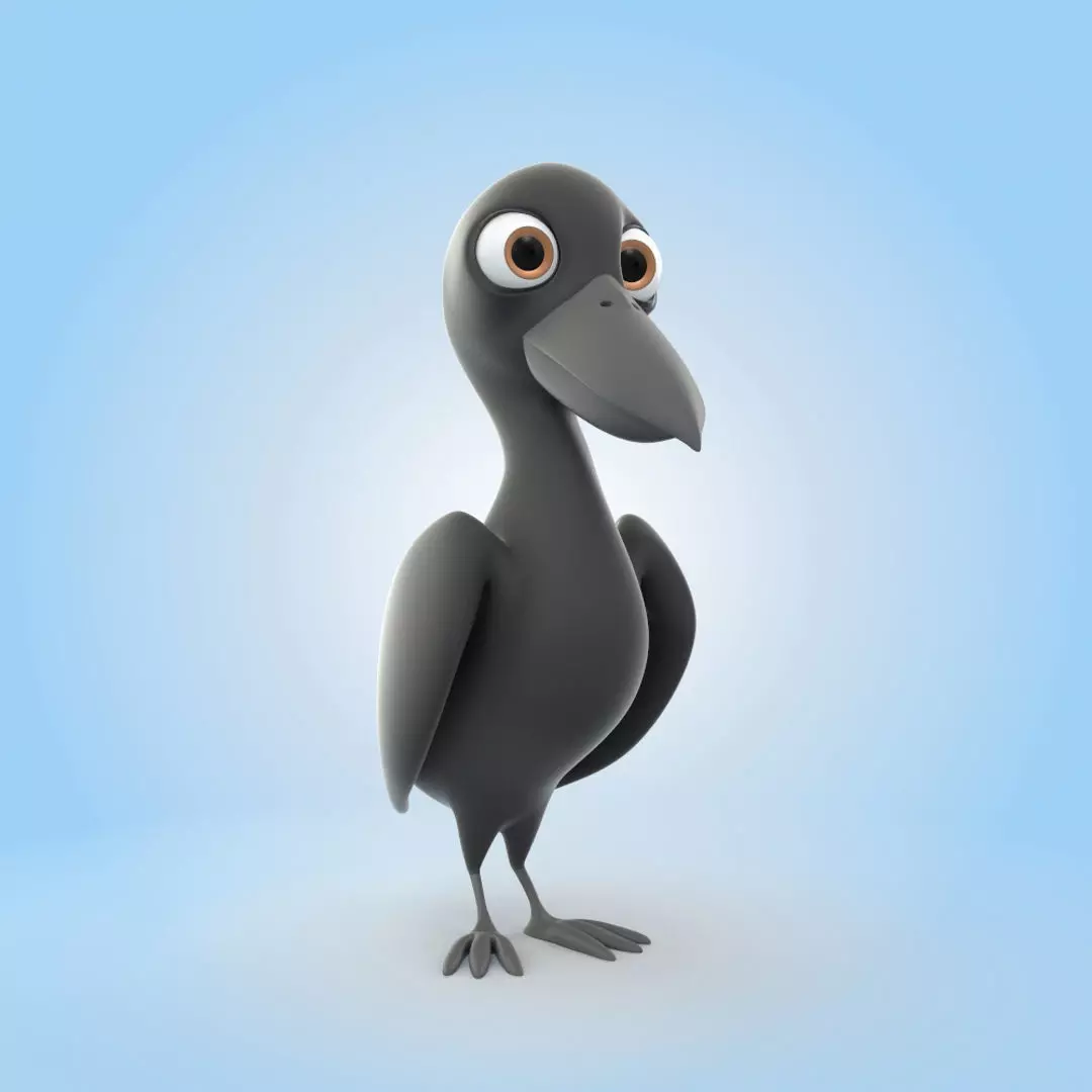 Raven bird 3D model_0