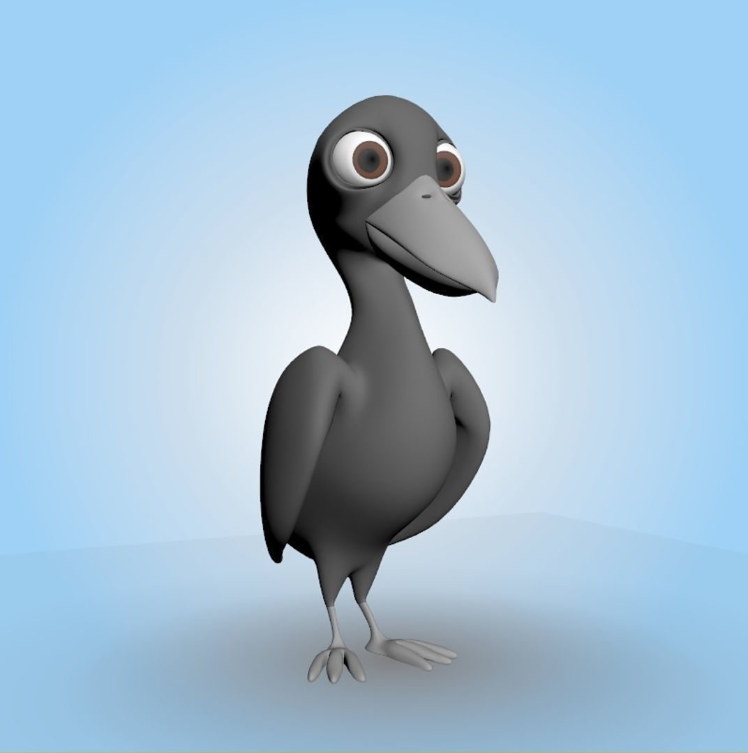 Raven bird 3D model_4