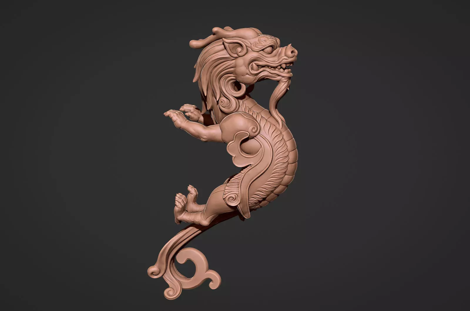 Kirin  mythical beast grip  statue 3D print model_0