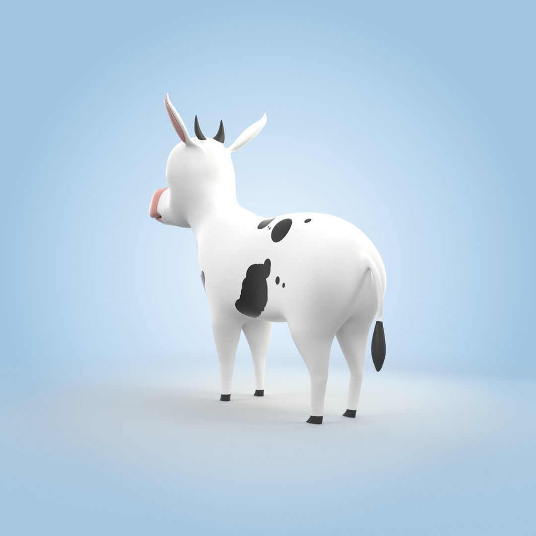 Cartoon Cow 3D model_2