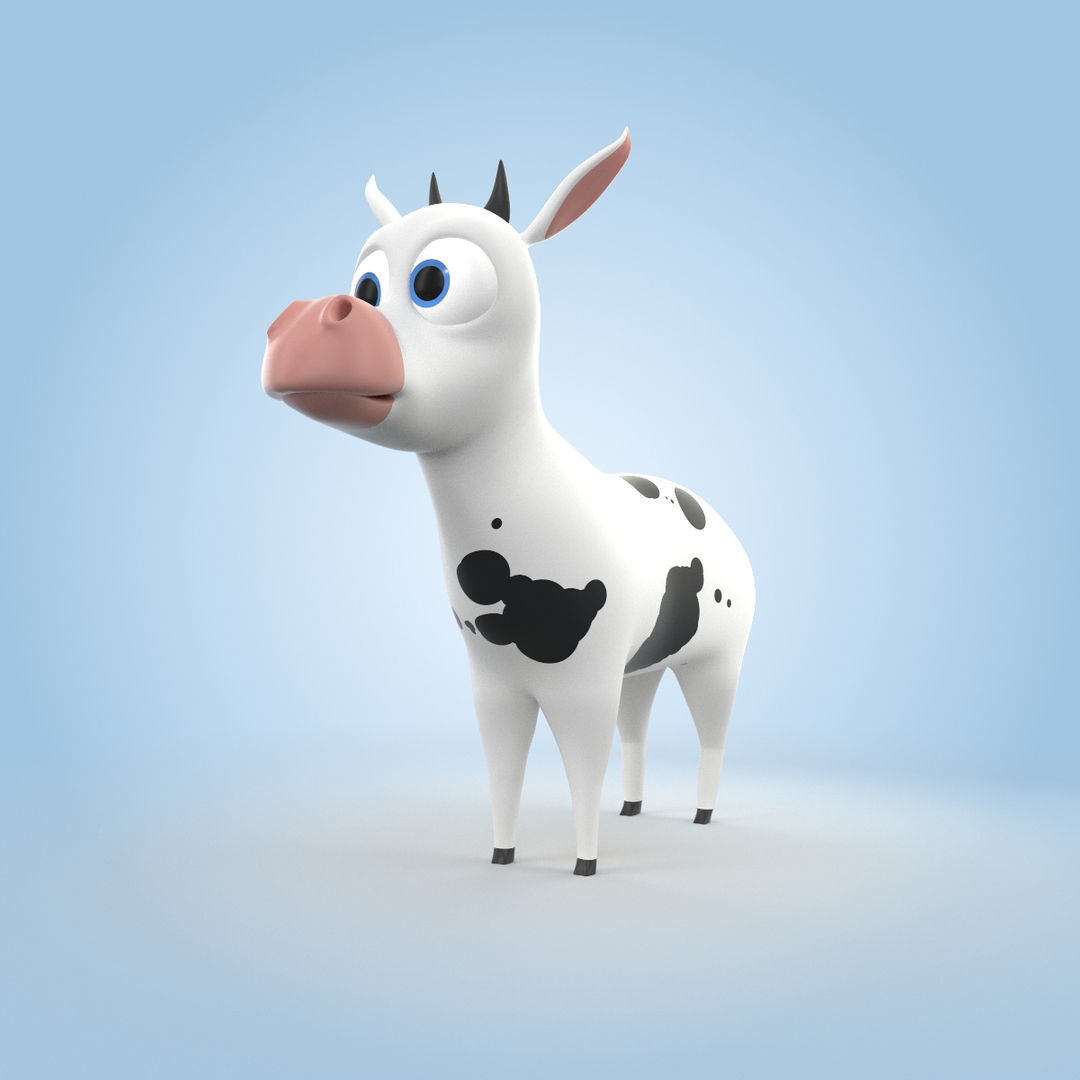 Cartoon Cow 3D model_3