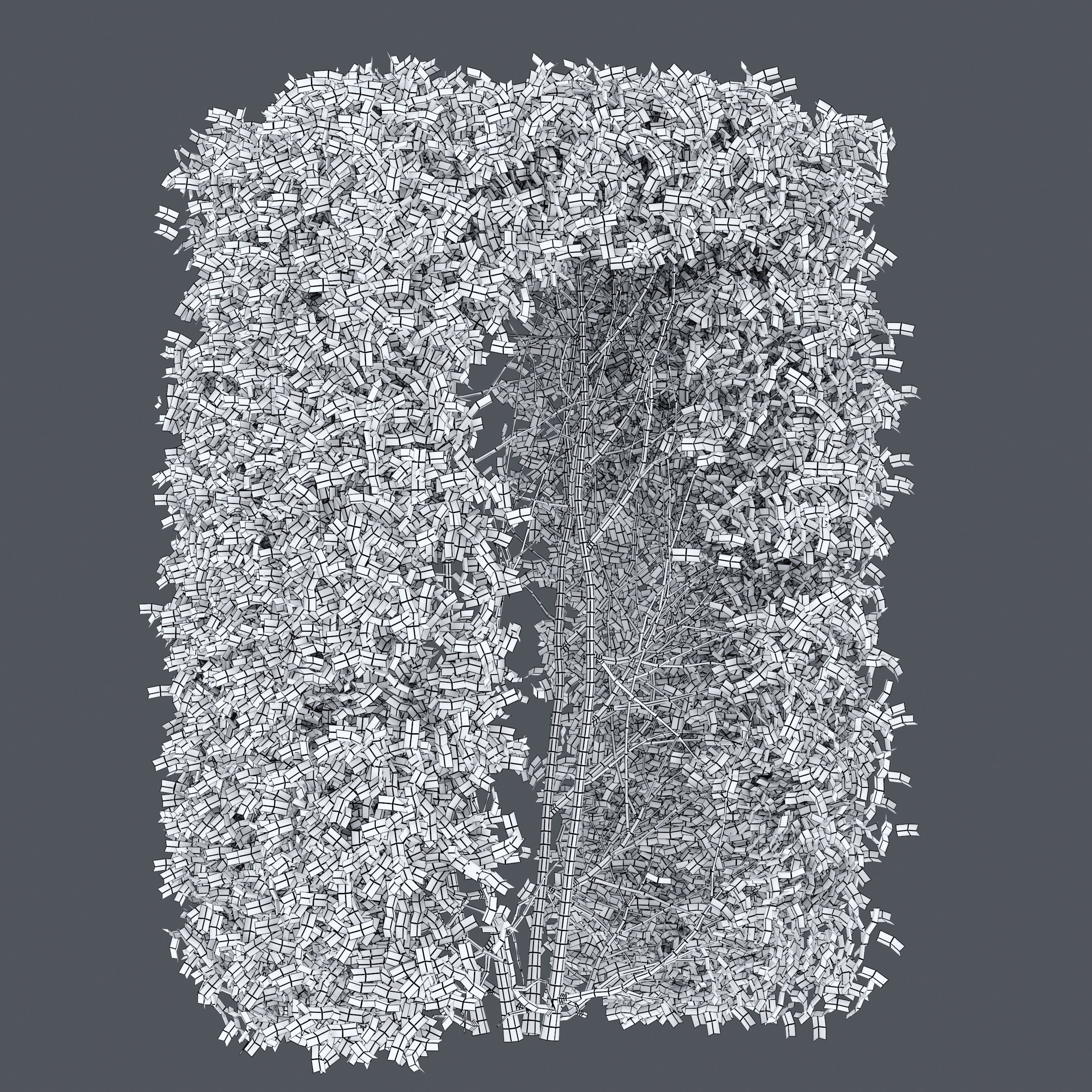 Ligustrum amurense hedge 3D model_6