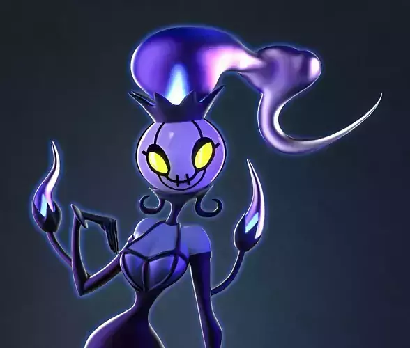 Chandelure statue with flames