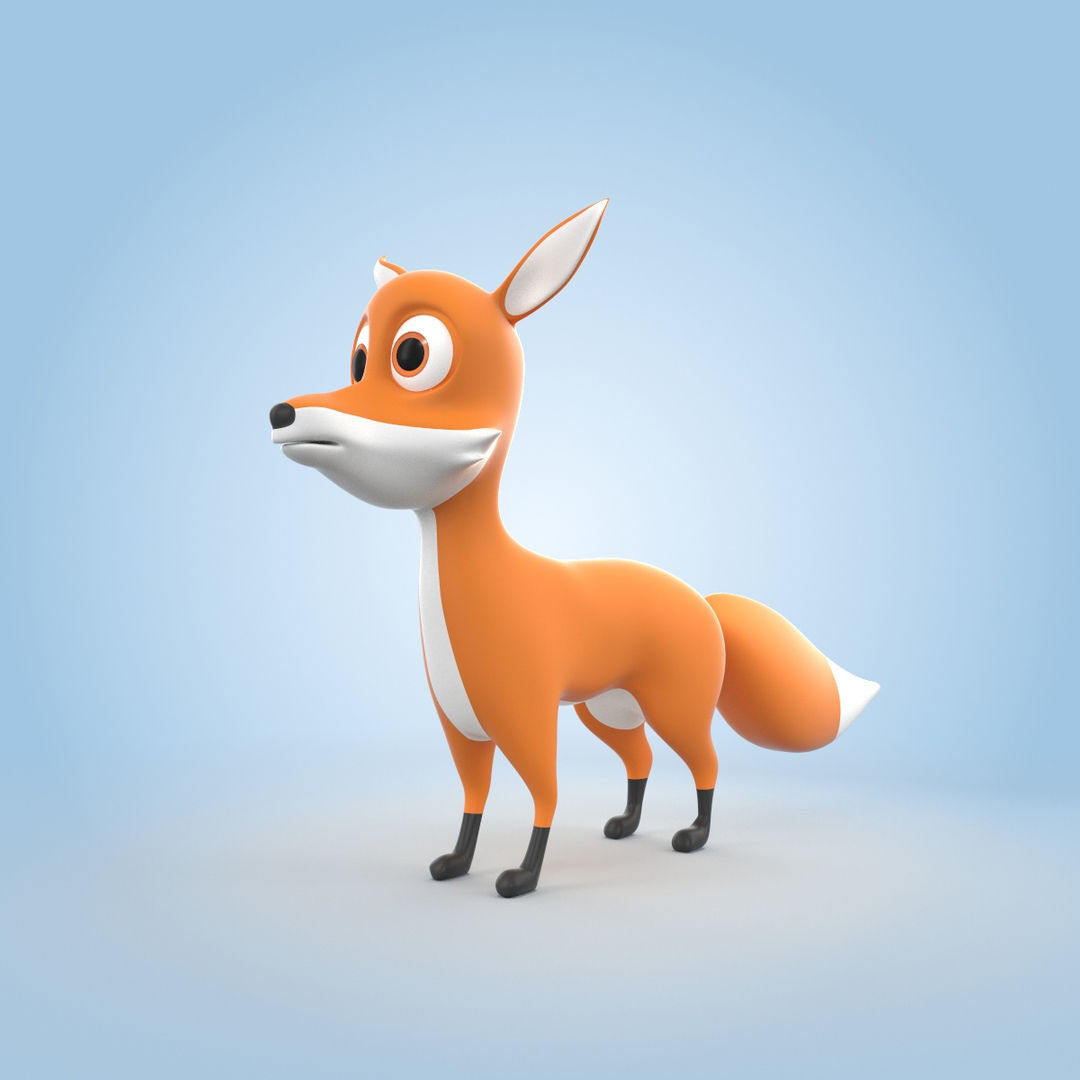 Cartoon Fox 3D model_3
