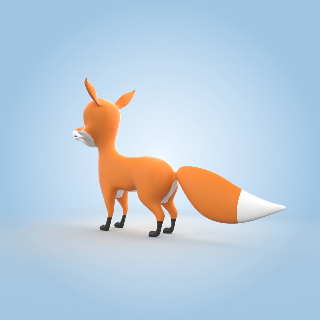Cartoon Fox 3D model_2