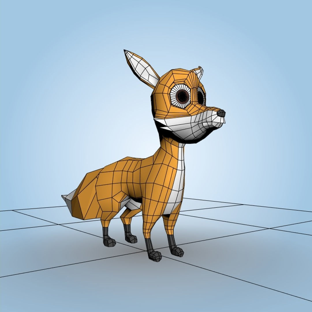 Cartoon Fox 3D model_5