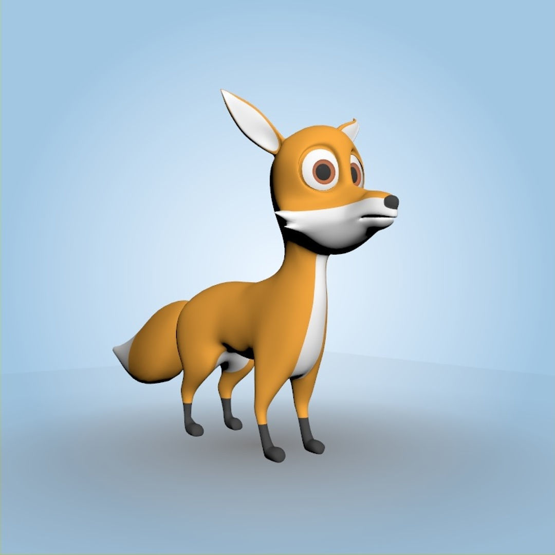 Cartoon Fox 3D model_4