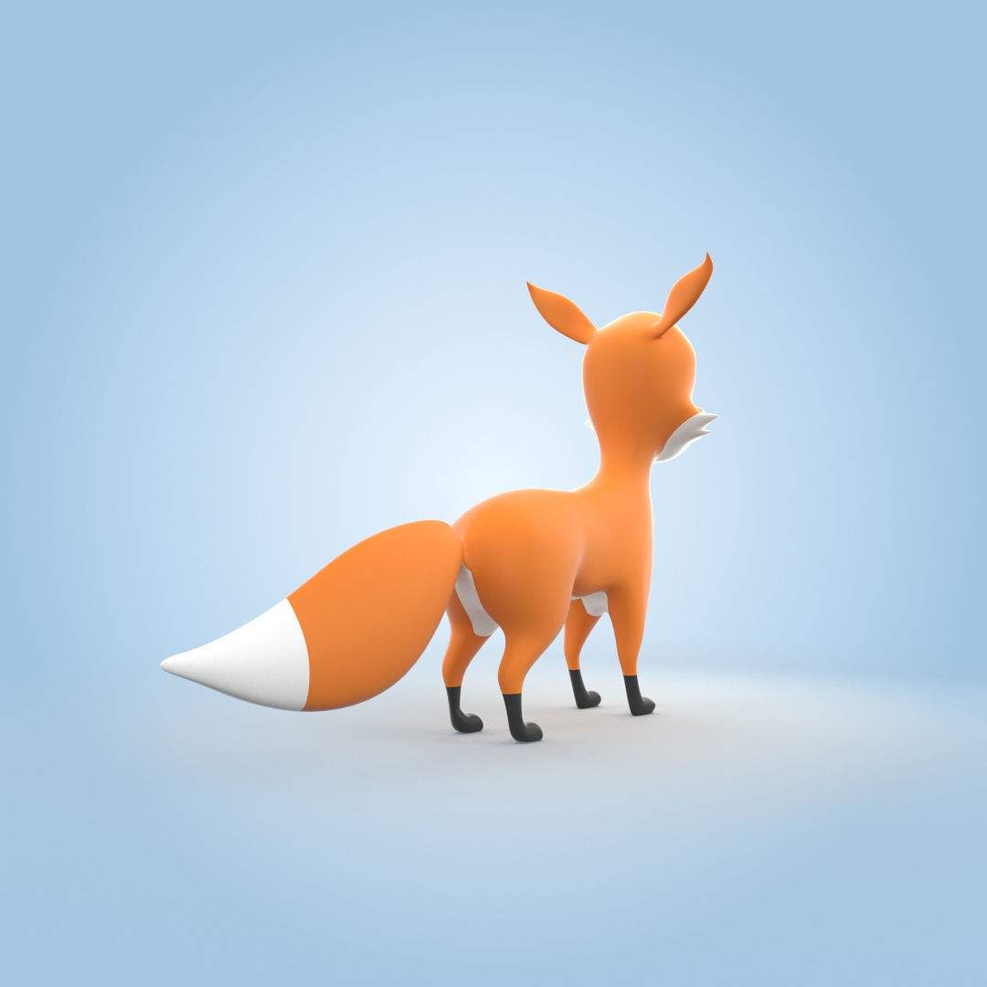 Cartoon Fox 3D model_1