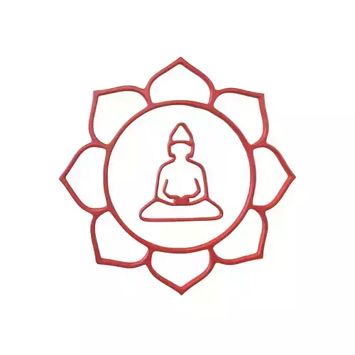 Buddha Flower Symbol v1 002 Low-poly 3D model