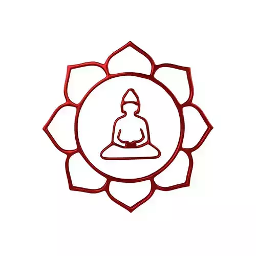 Buddha Flower Symbol v1 005 Low-poly 3D model