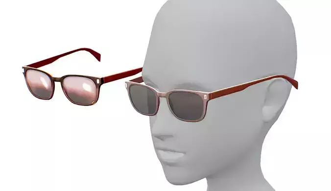 Cartoon High Poly Subdivision Hipster Glasses Low-poly 3D model