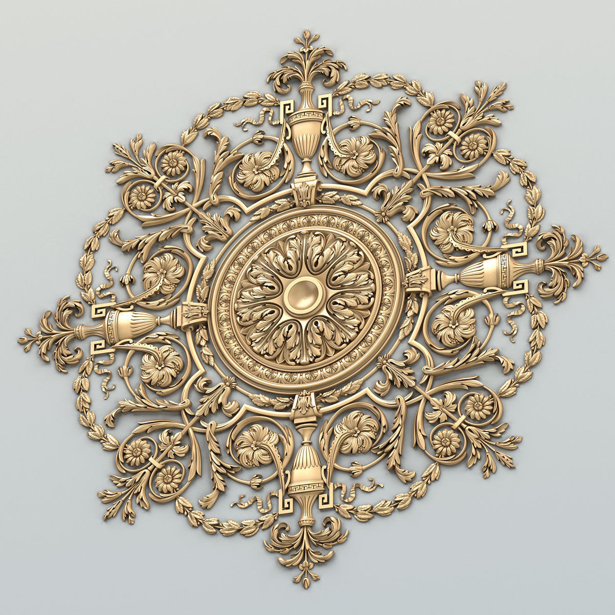 Round rosette 042 3D model_4