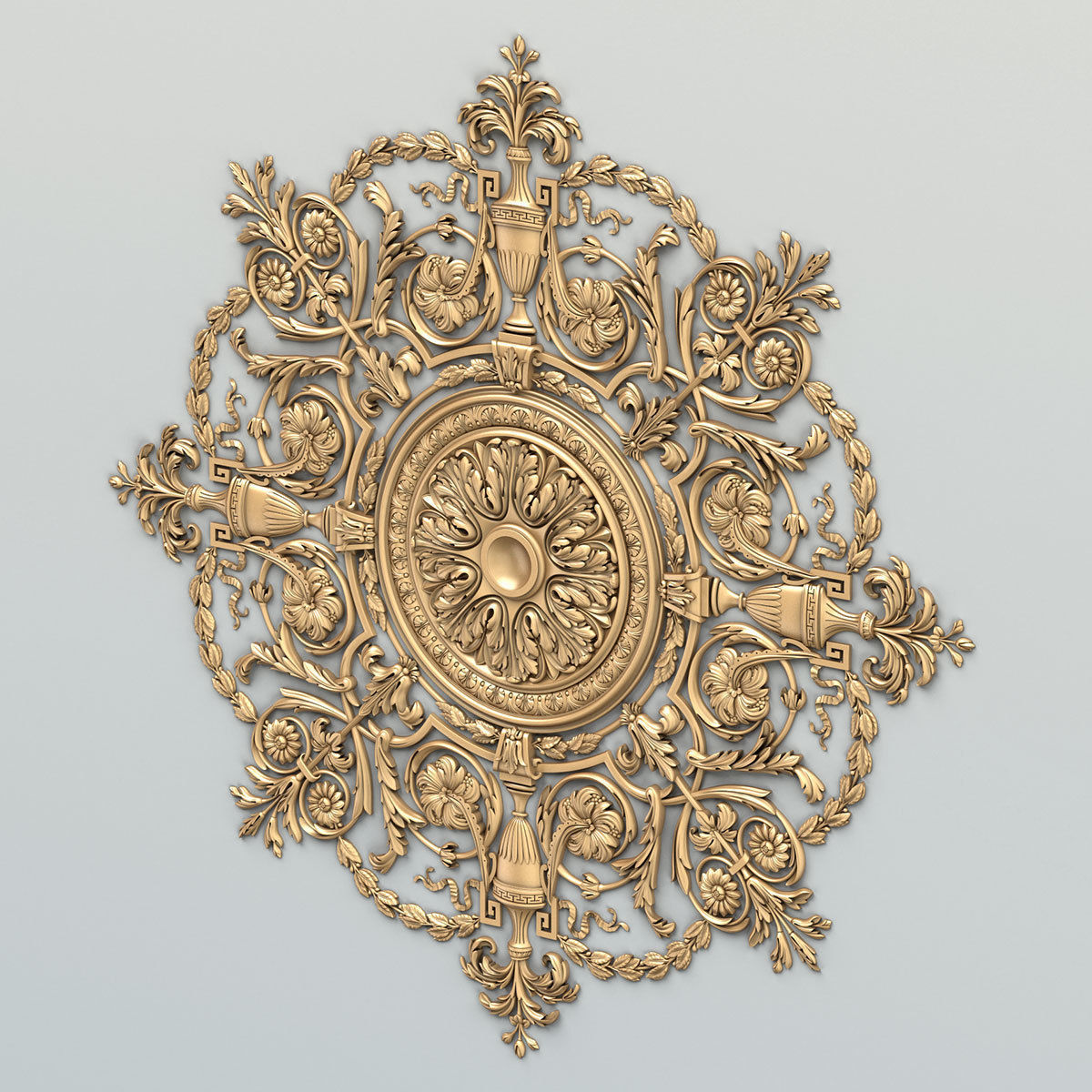 Round rosette 042 3D model_2