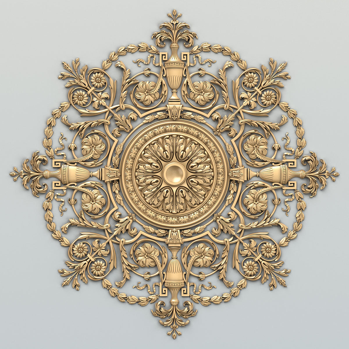 Round rosette 042 3D model_1