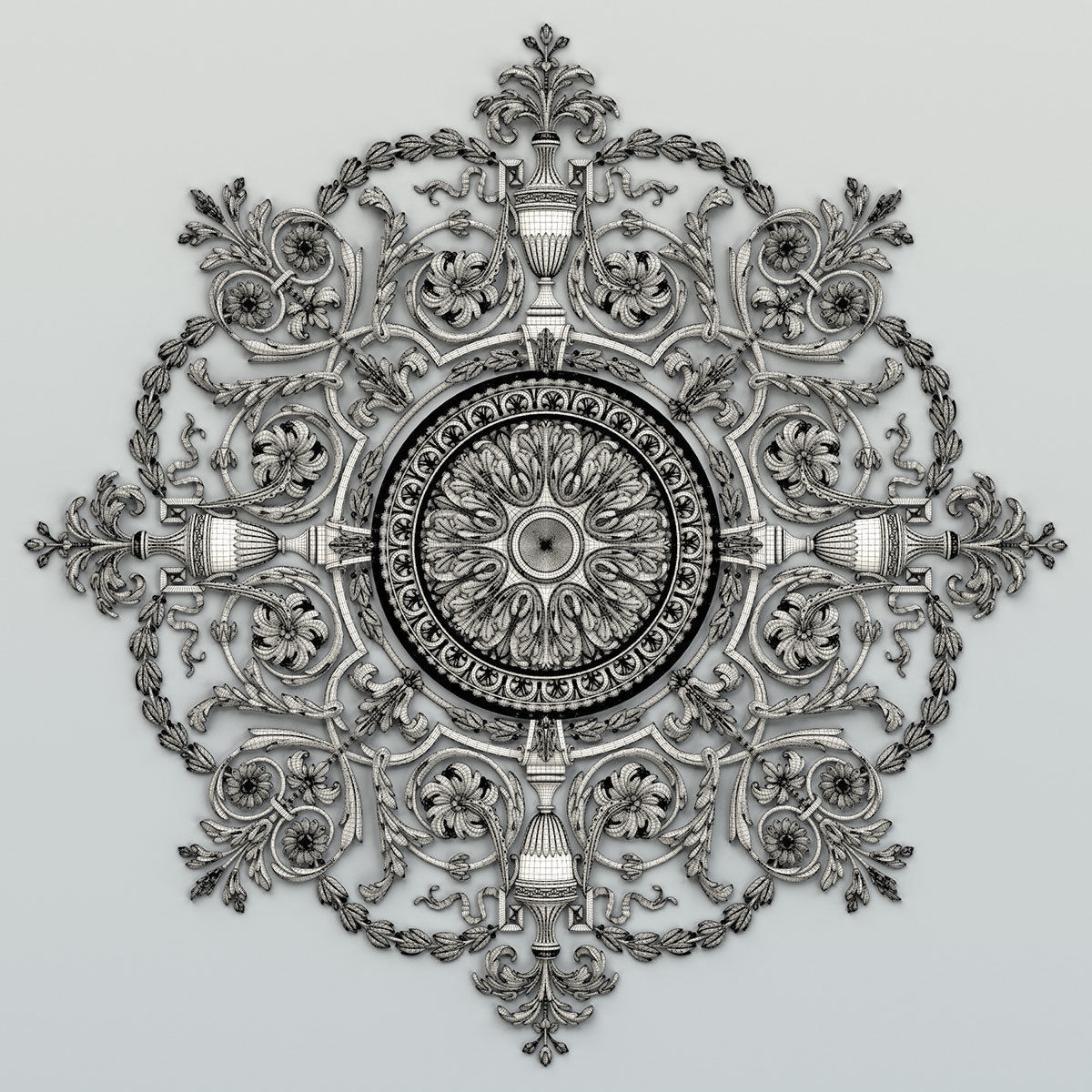 Round rosette 042 3D model_6
