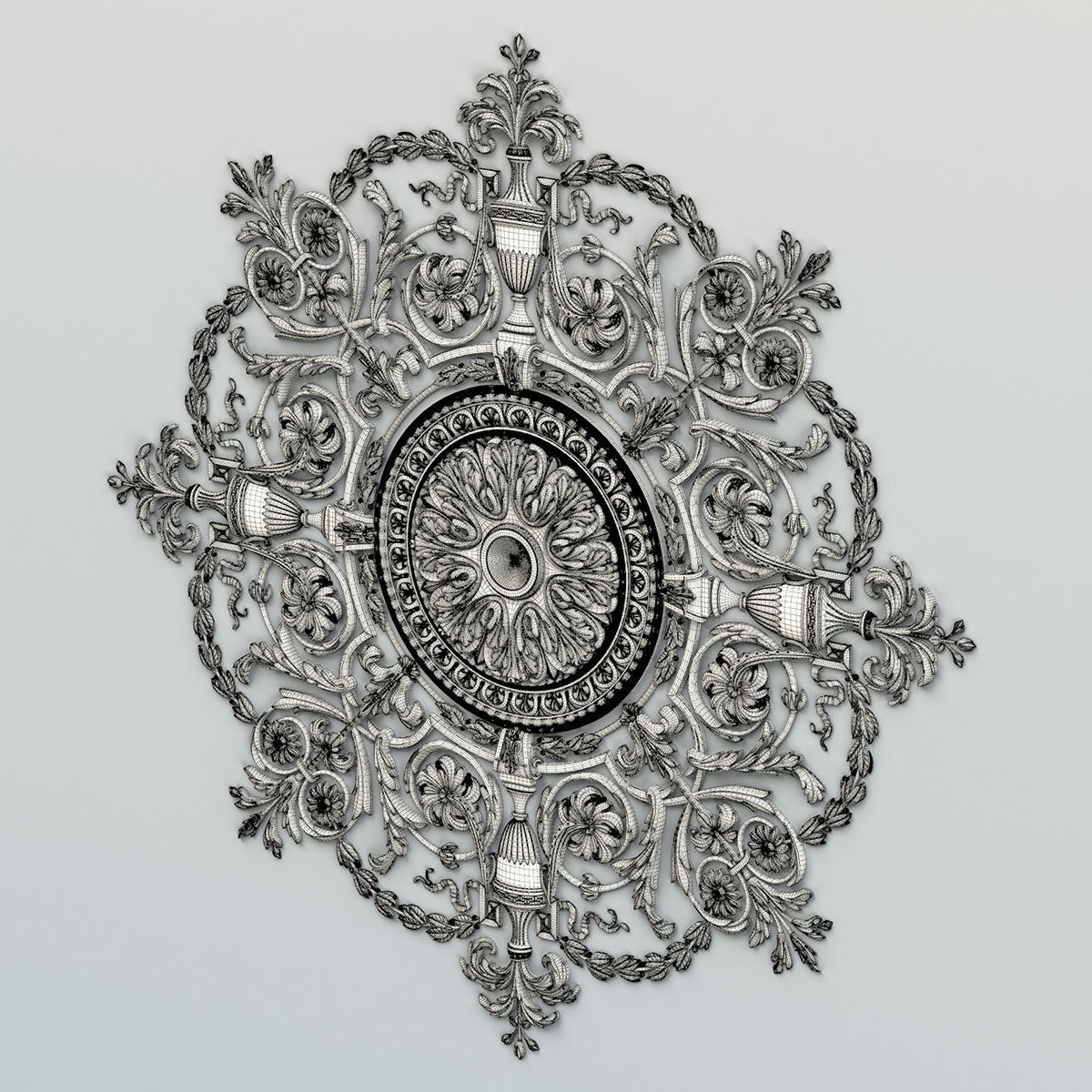 Round rosette 042 3D model_7