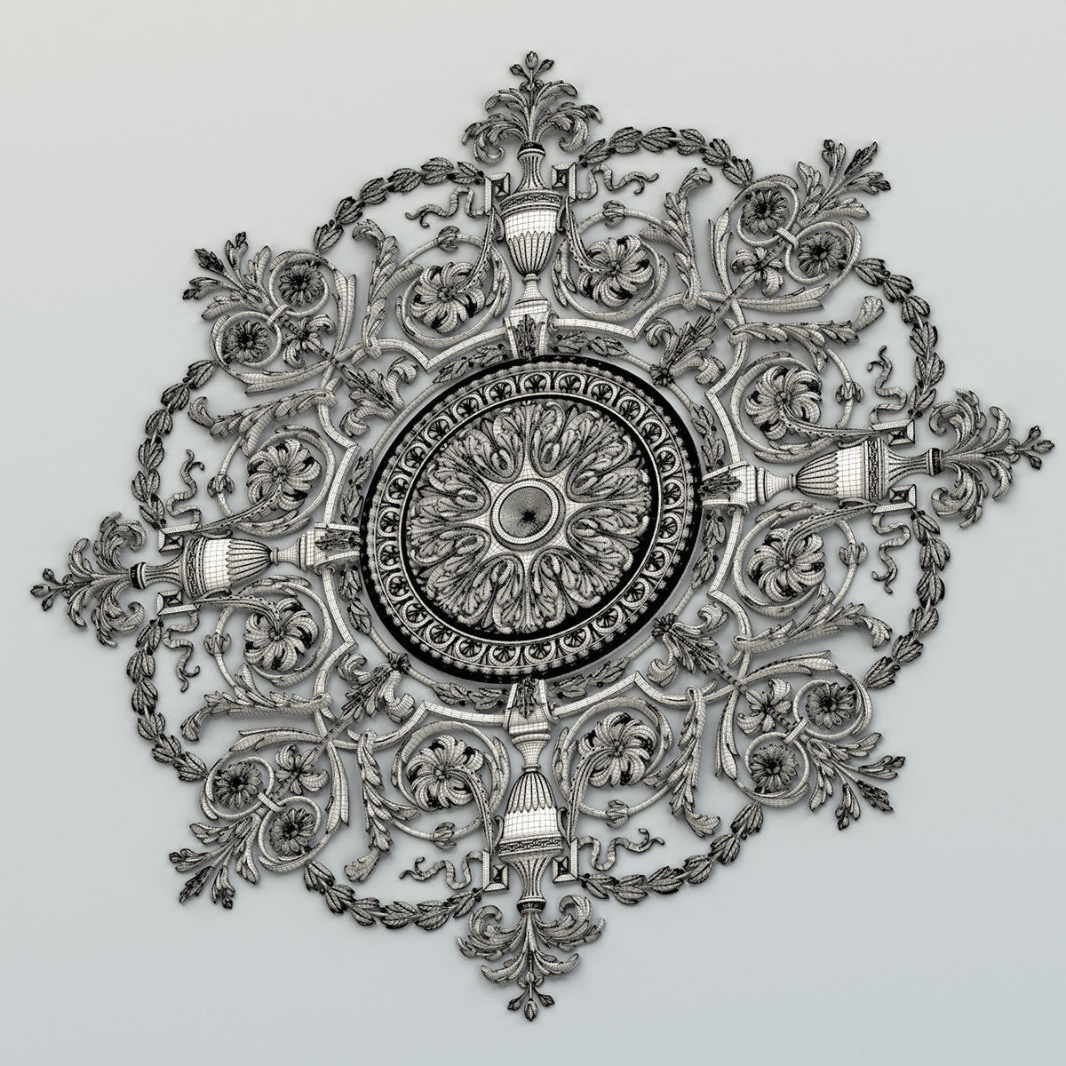 Round rosette 042 3D model_8