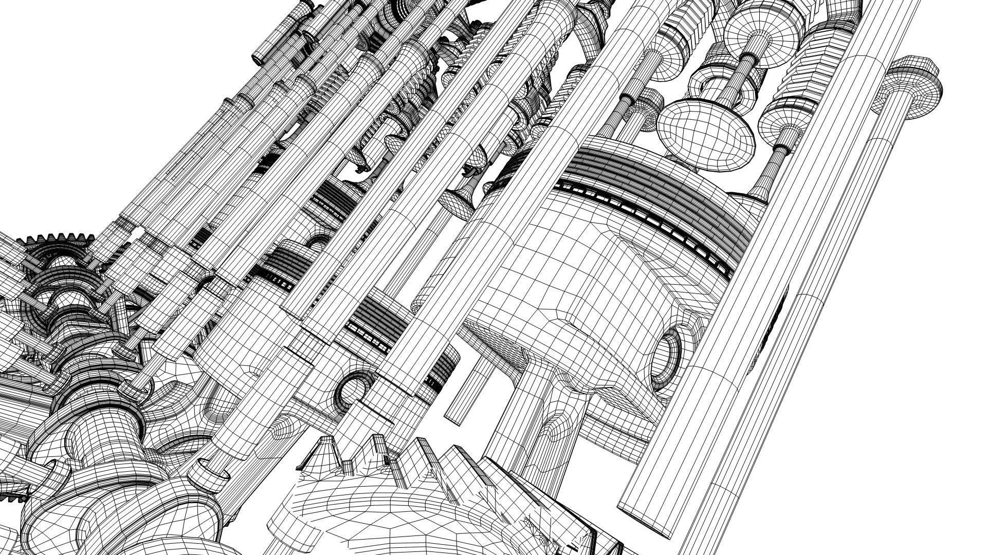 V8 Engine Working Animated 3D model_45