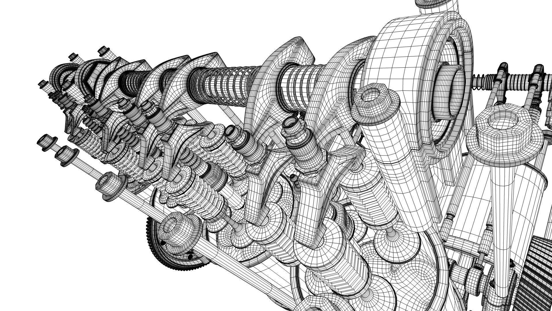 V8 Engine Working Animated 3D model_38