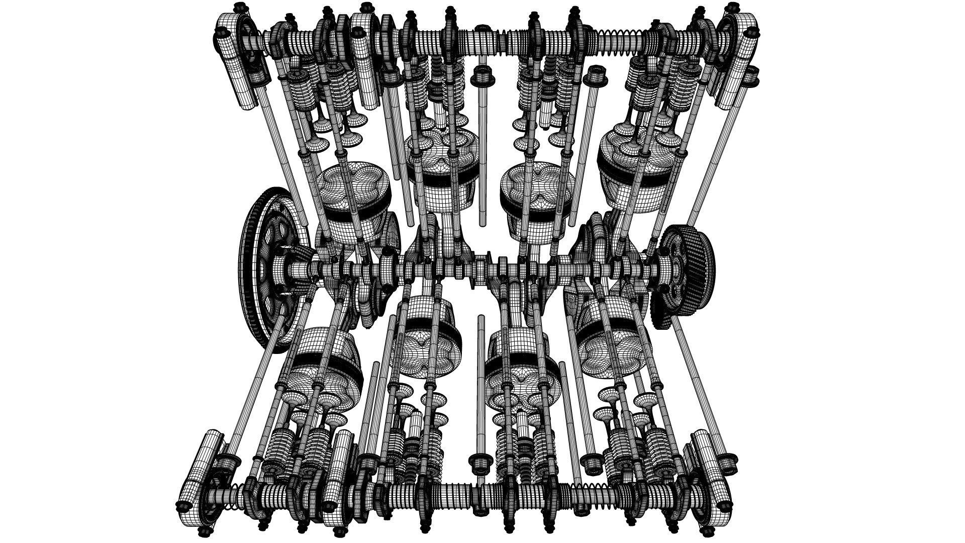 V8 Engine Working Animated 3D model_53