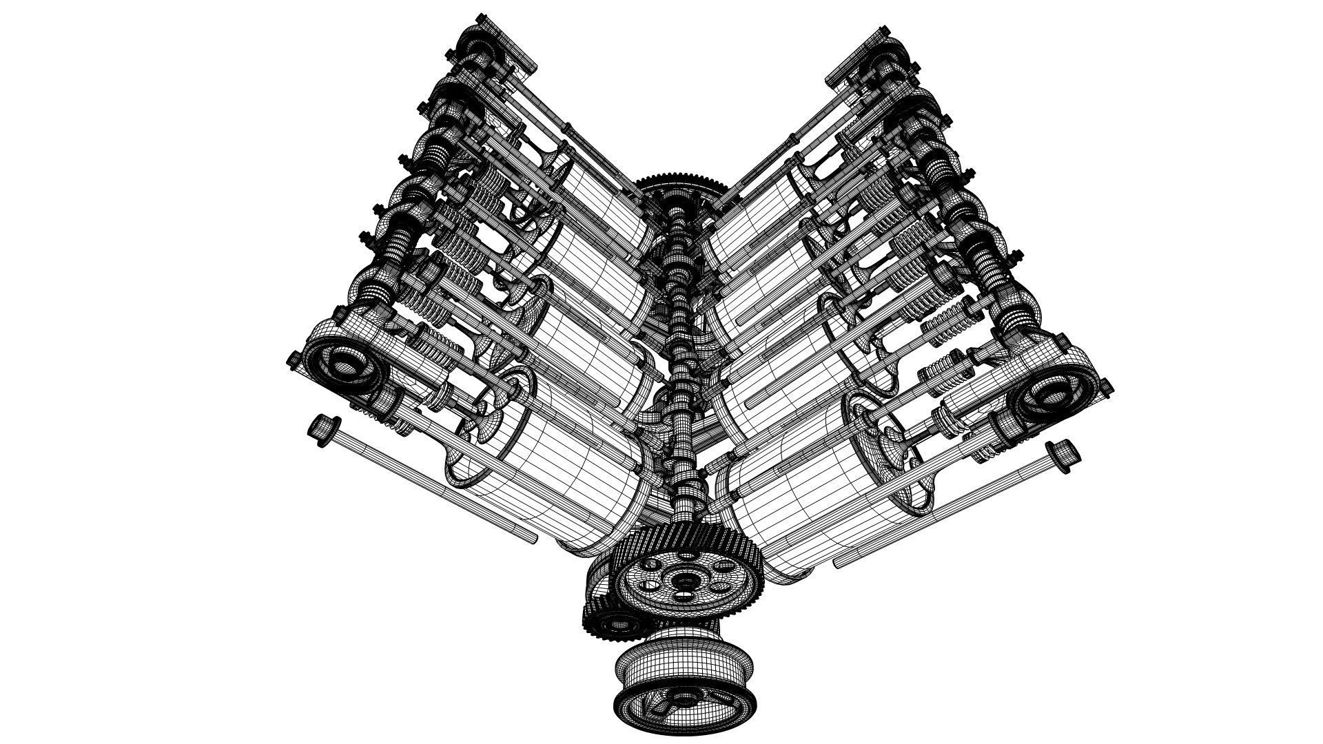 V8 Engine Working Animated 3D model_41