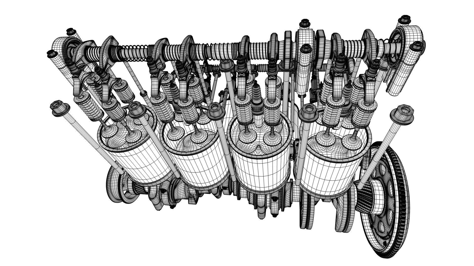 V8 Engine Working Animated 3D model_50