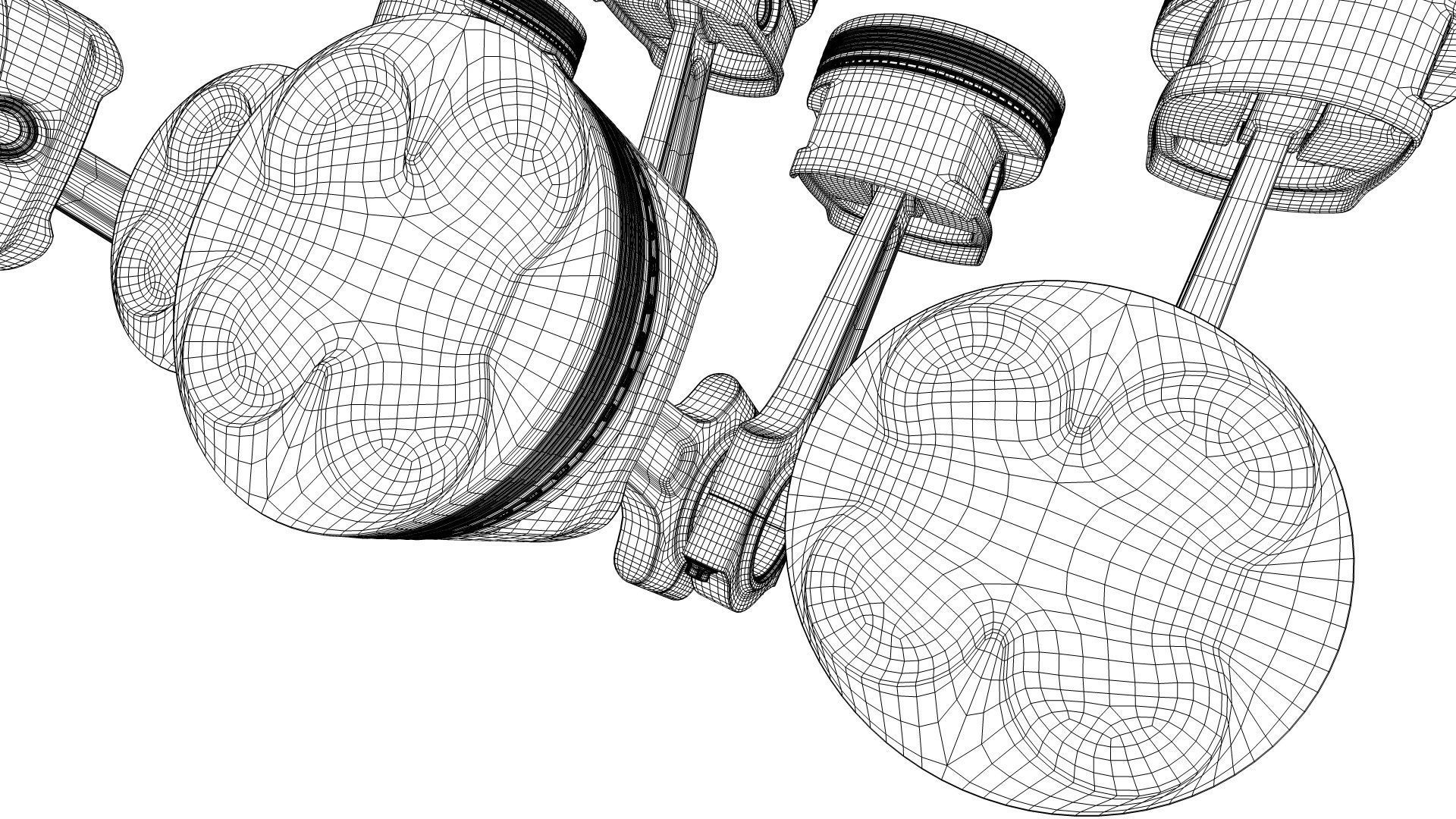 V8 Engine Working Animated 3D model_46