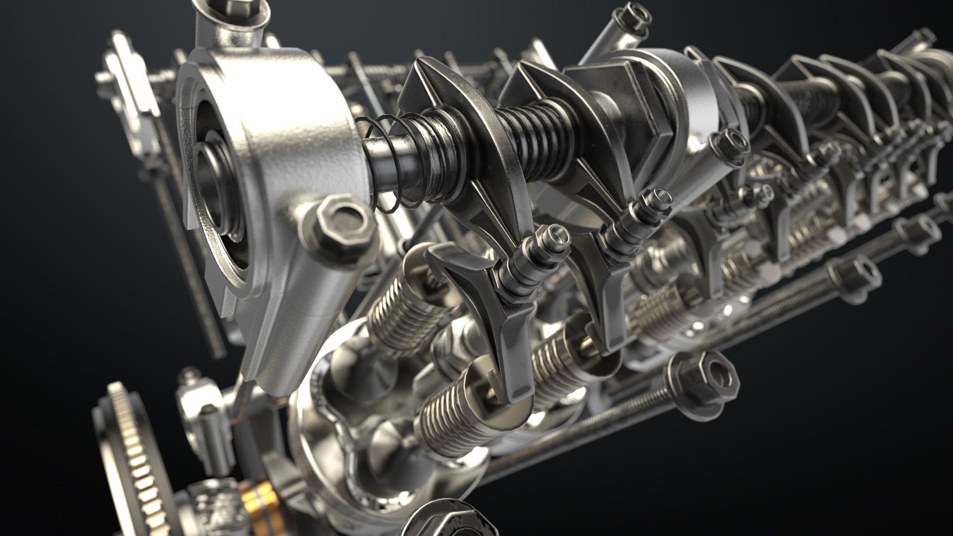 V8 Engine Working Animated 3D model_6