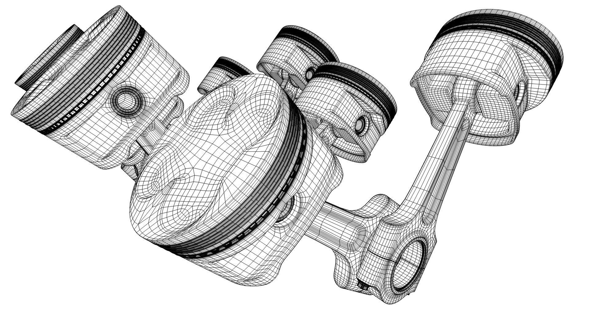 V8 Engine Working Animated 3D model_40