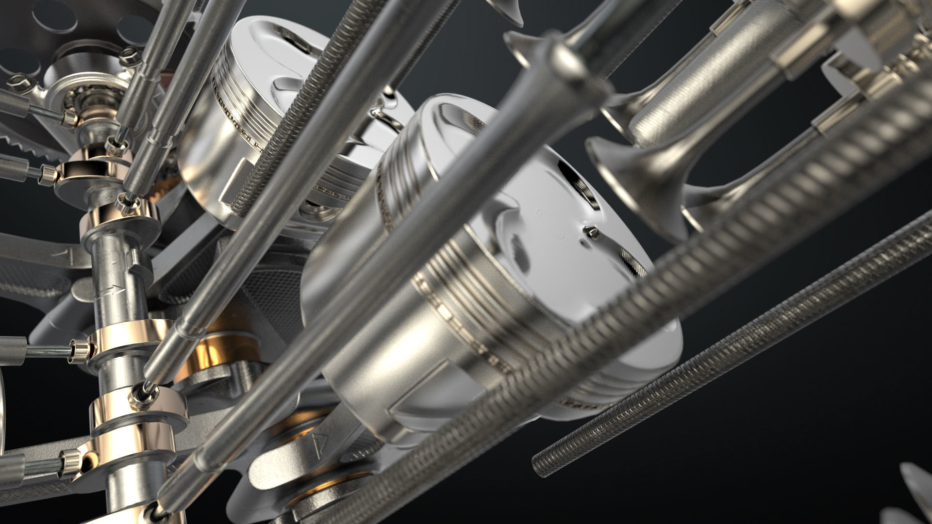 V8 Engine Working Animated 3D model_21