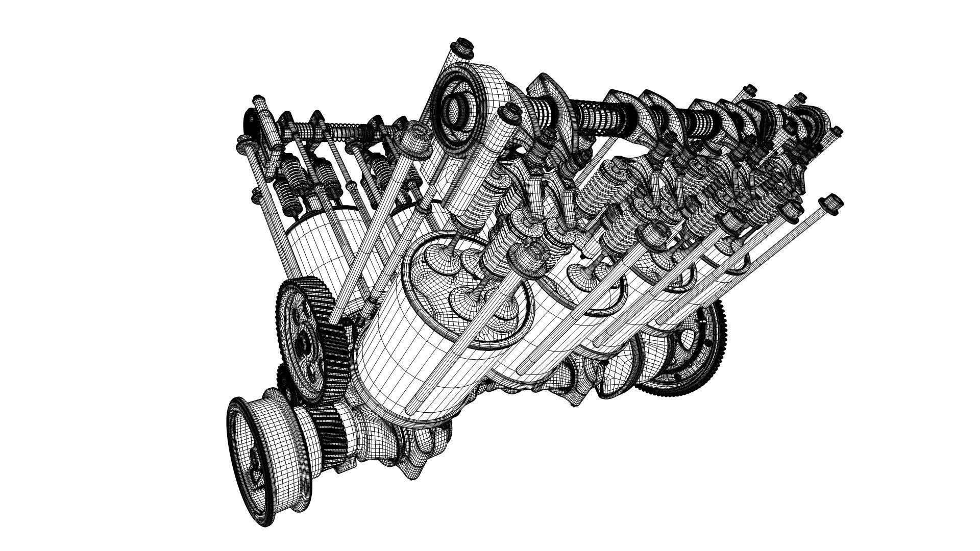 V8 Engine Working Animated 3D model_37
