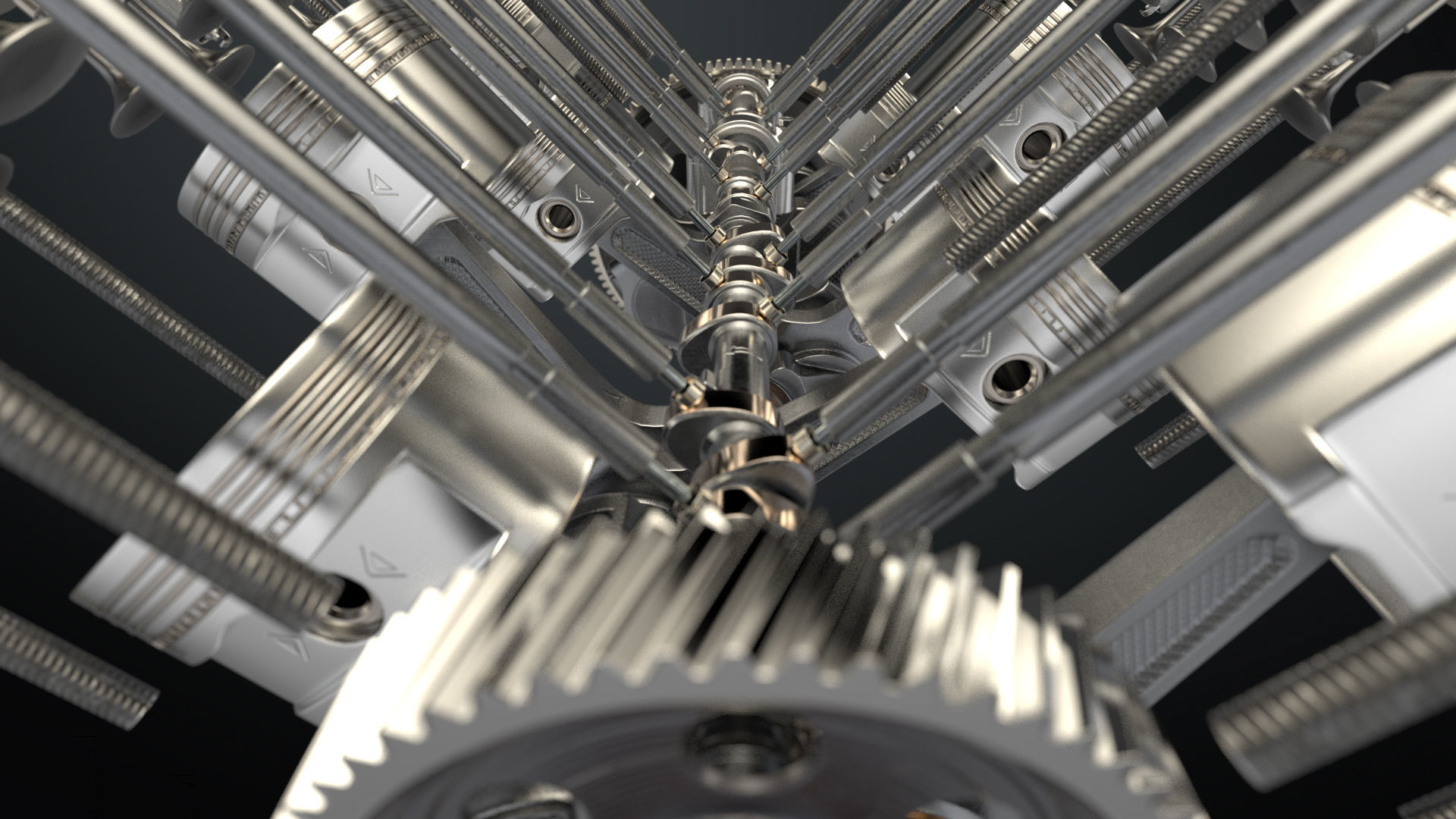 V8 Engine Working Animated 3D model_22