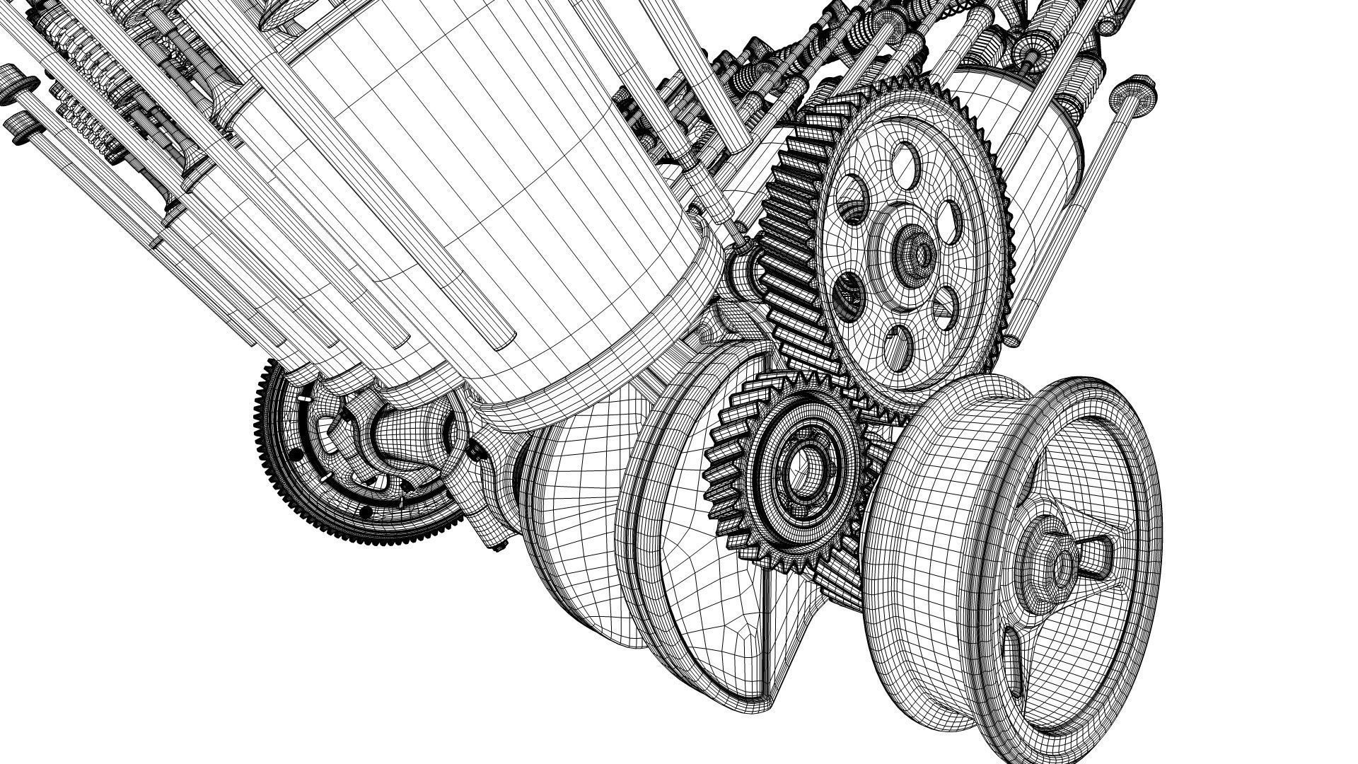 V8 Engine Working Animated 3D model_39