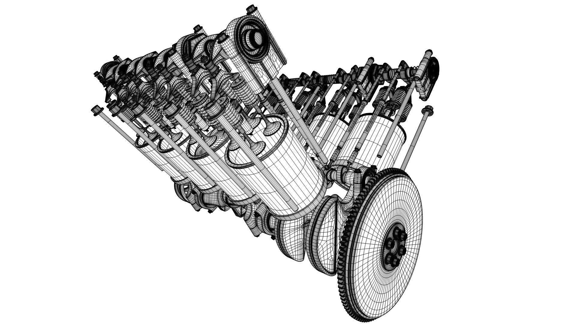 V8 Engine Working Animated 3D model_35
